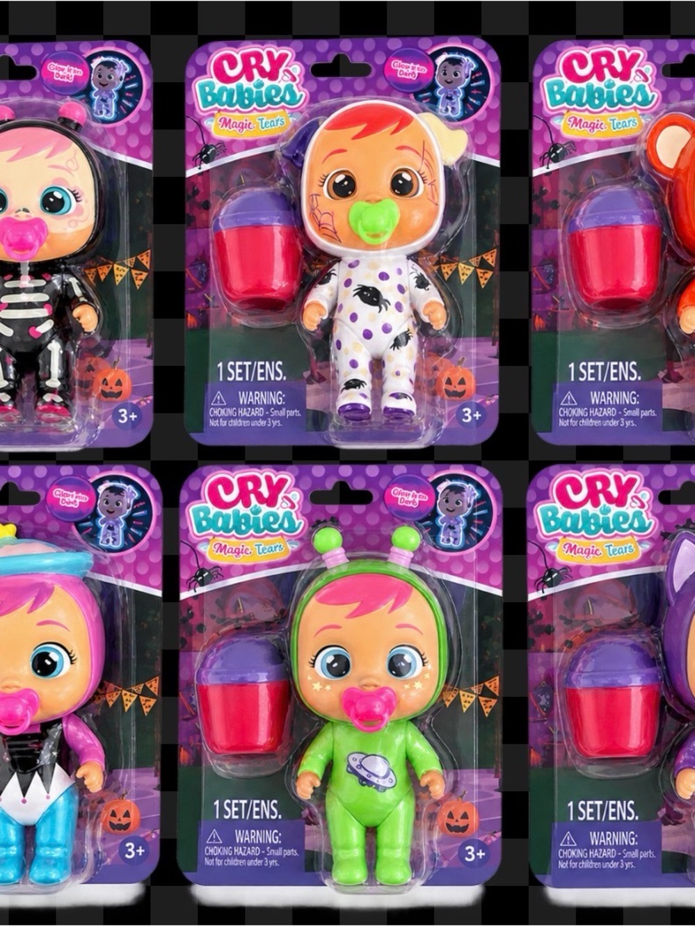 Cry Babies Magic Tears Halloween Magic Tears Set of 6 Dolls